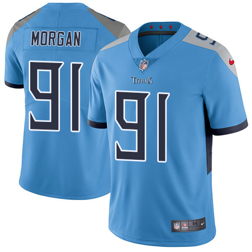 Nike Titans #91 Derrick Morgan Light Blue Team Color Men's Stitched NFL Vapor Untouchable Limited Jersey - Click Image to Close